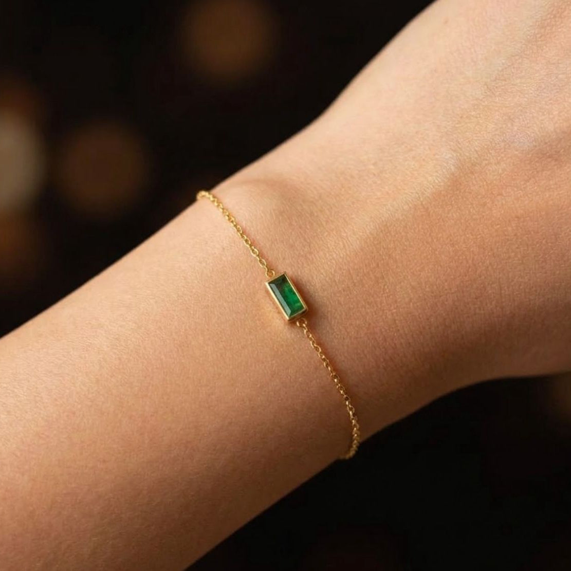 Emerald Baguette Bracelet
