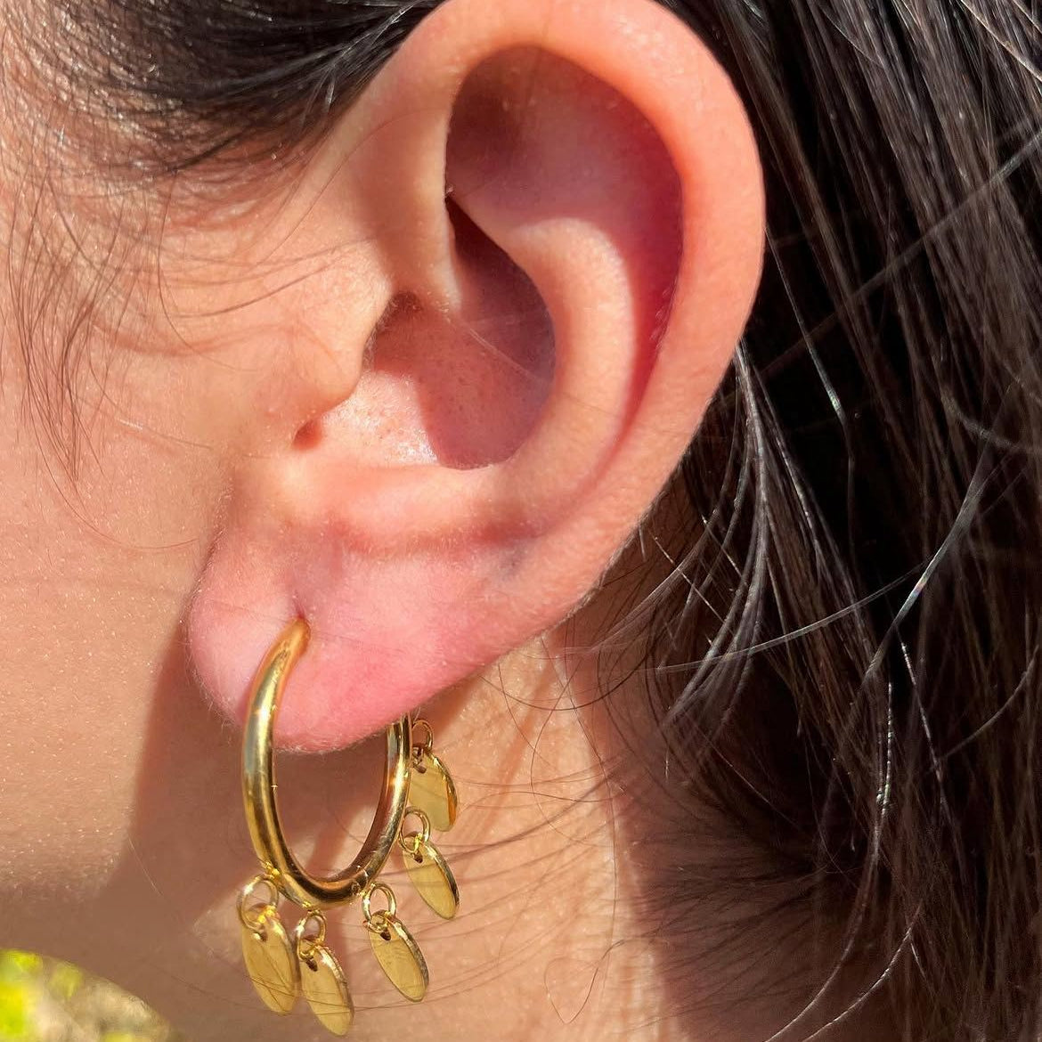 Coin Fringe Hoops