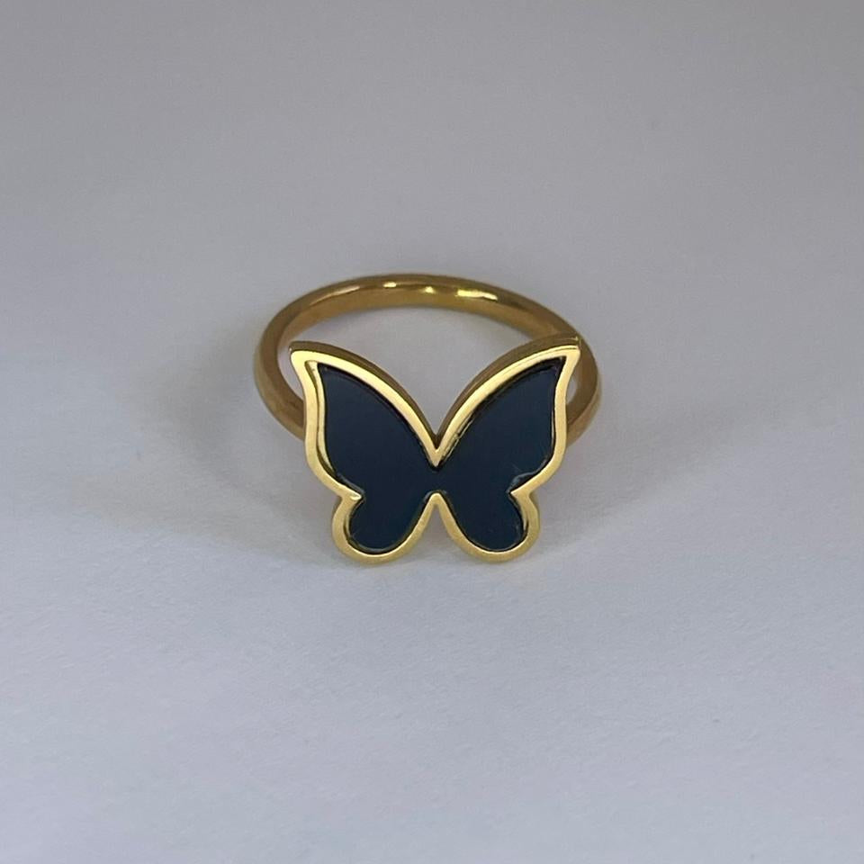 Black Butterfly Ring