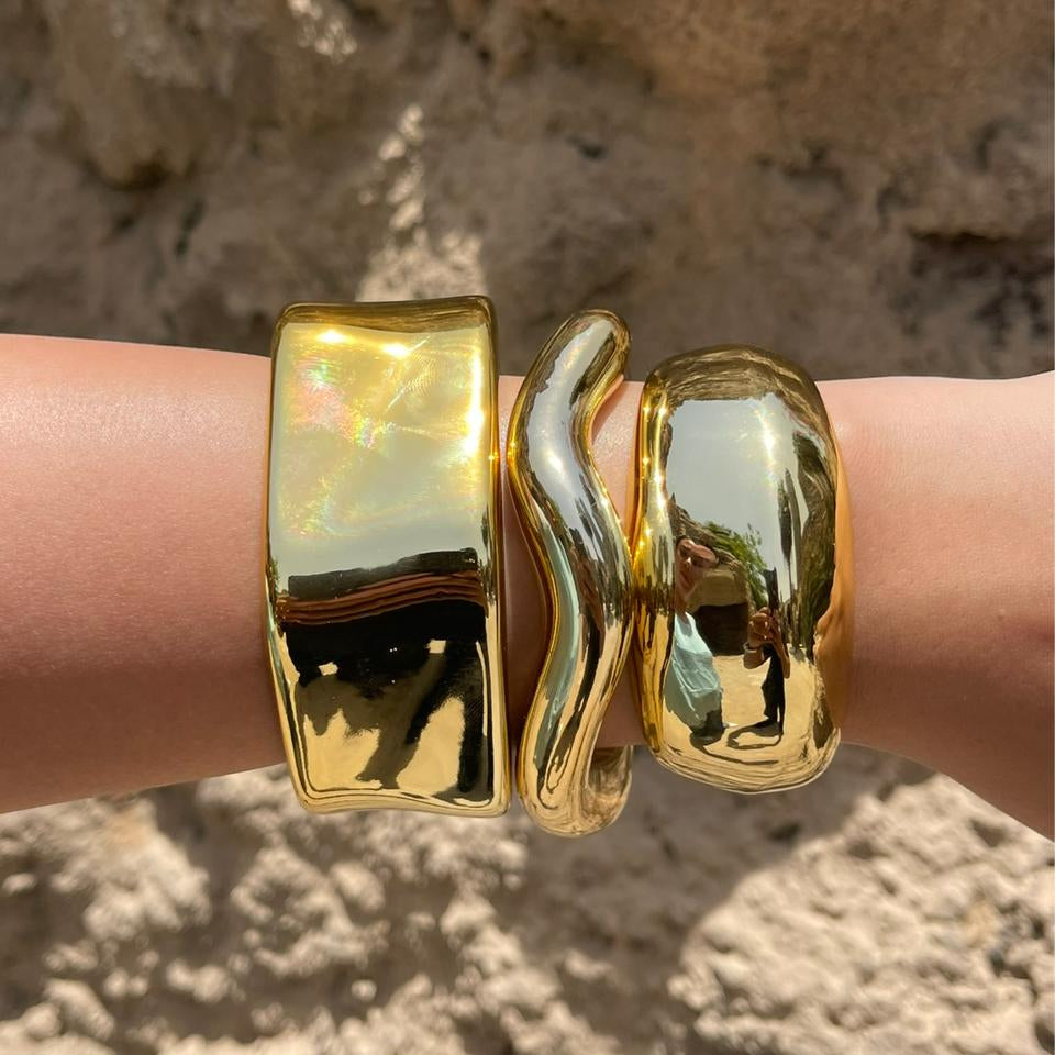 Sculptural Wave Bangle