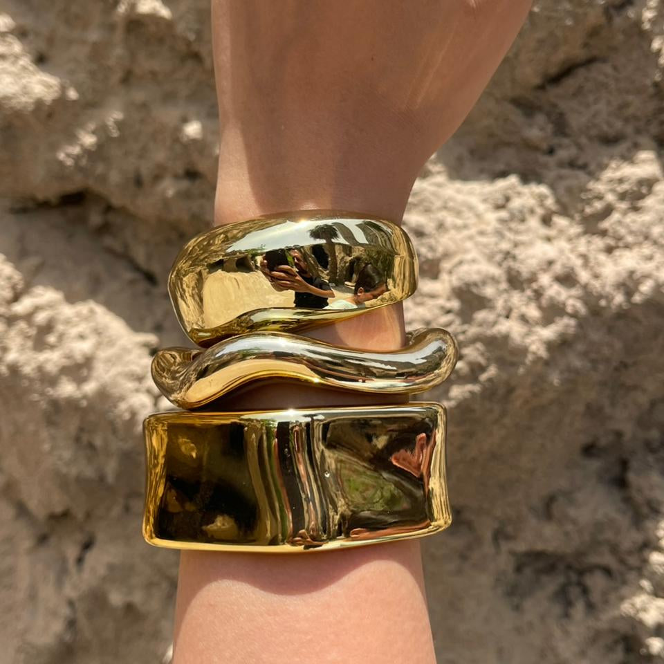 Sculptural Wave Bangle