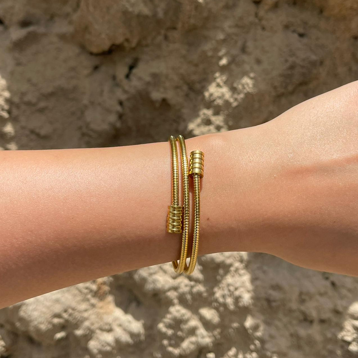 Coiled Snake Chain Bangle